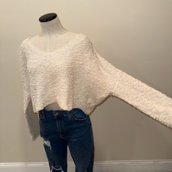 Free People Cream V-Neck Sweater - Picture 3 of 7